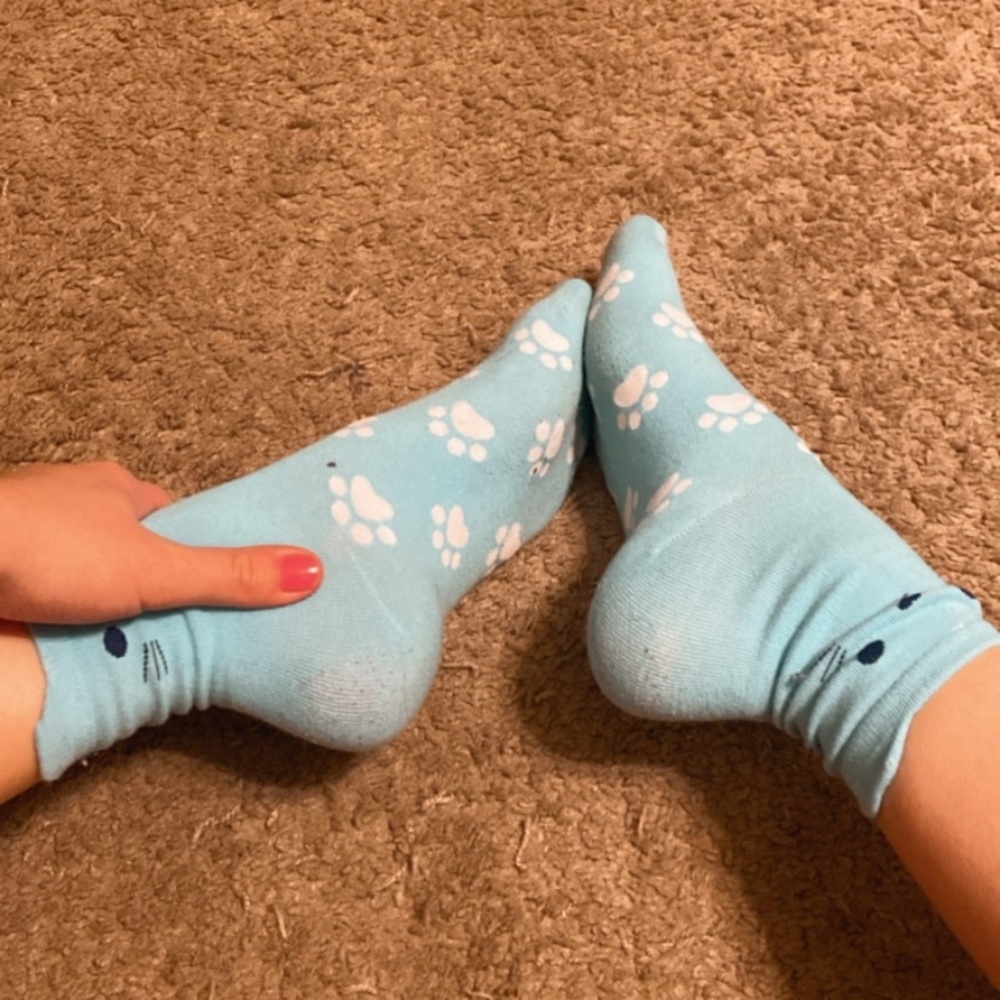 Used Cat Print Socks